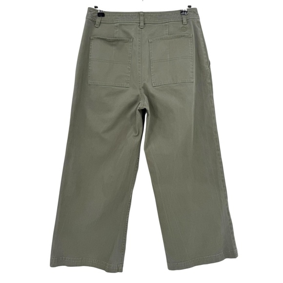 United By Blue Organic Twill Wide Leg Pants in Cypress Green Size 6 - Picture 4 of 10